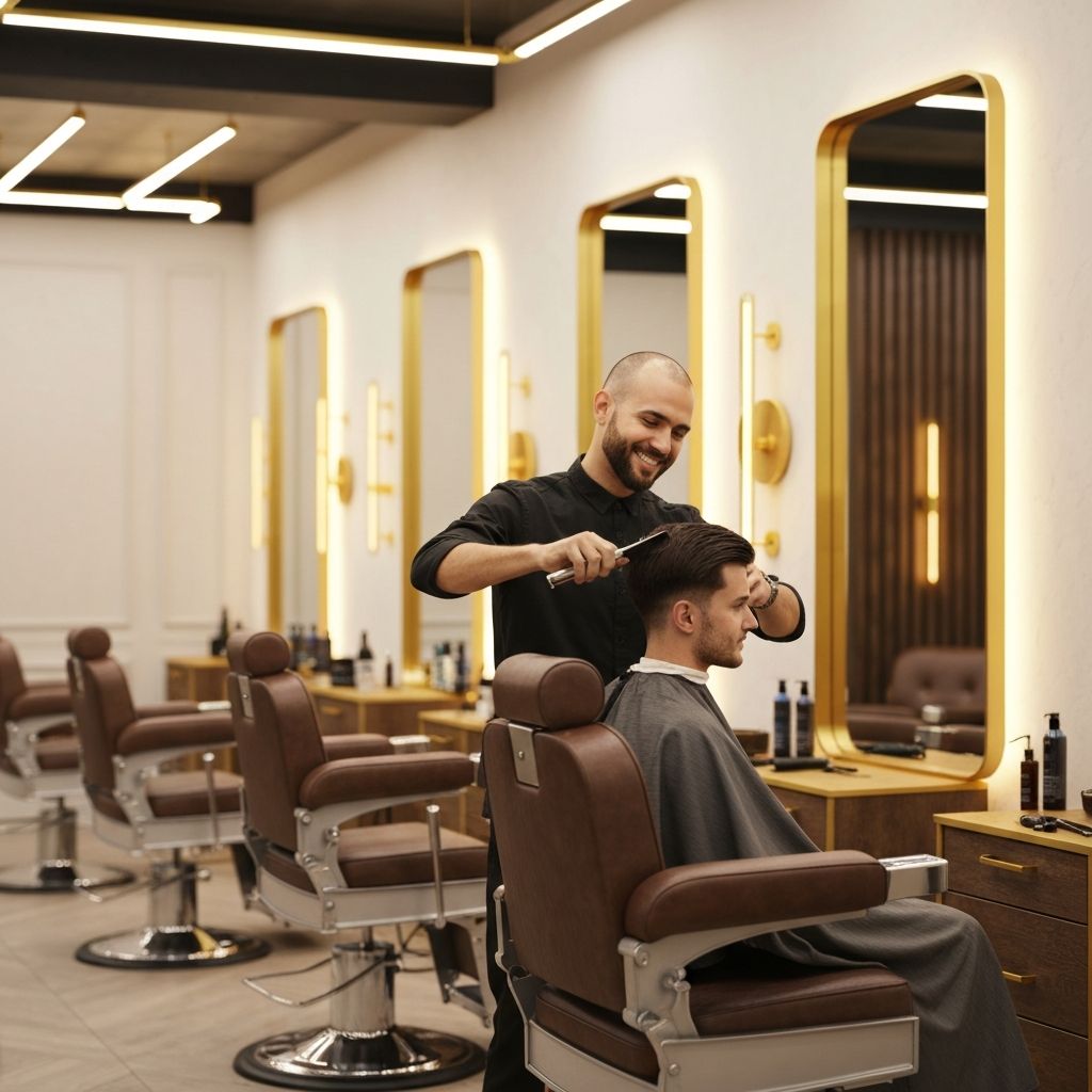 Interior da Barbearia Elite